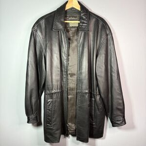 Vintage Black Leather Endurance by Robert Comstock Mens Jacket Size 42